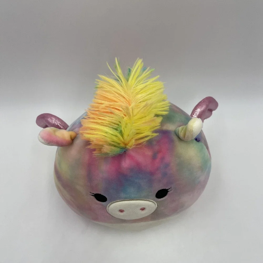 New Squishmallow‎ Jaime Tie Dye Rainbow Pegasus Shiny Wings Plush 8 inch #027